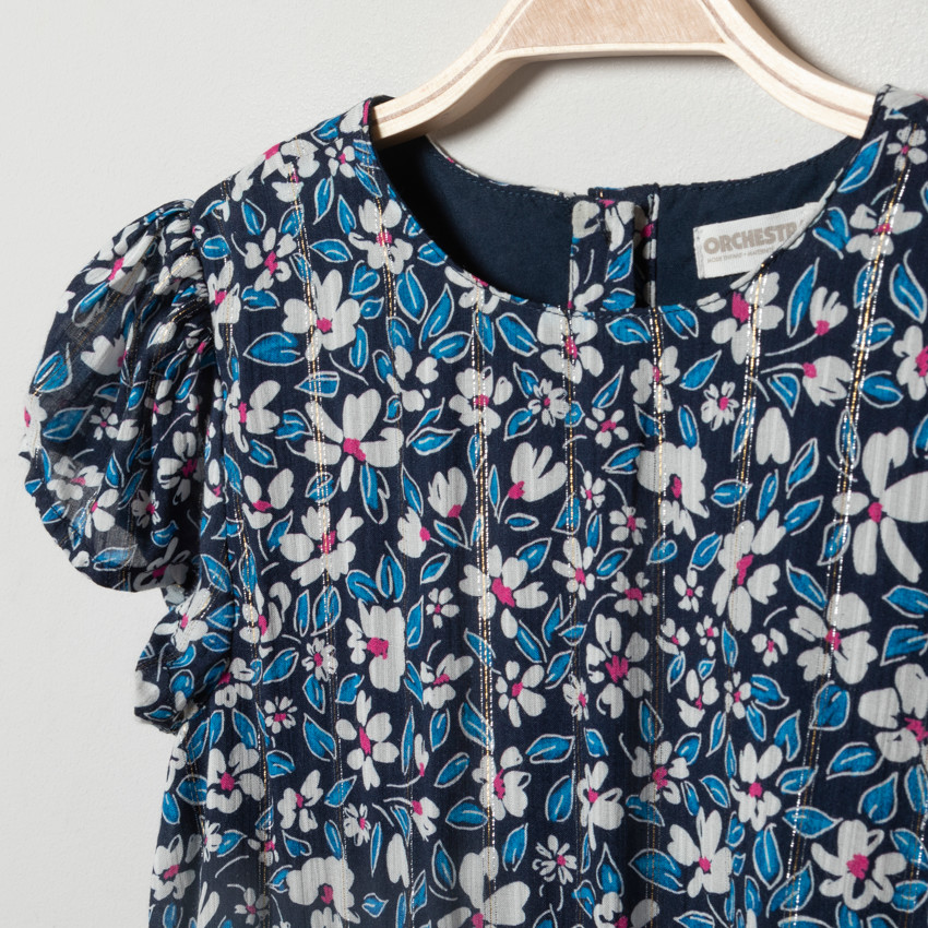 Robe manches courtes à imprimé floral pour fille 