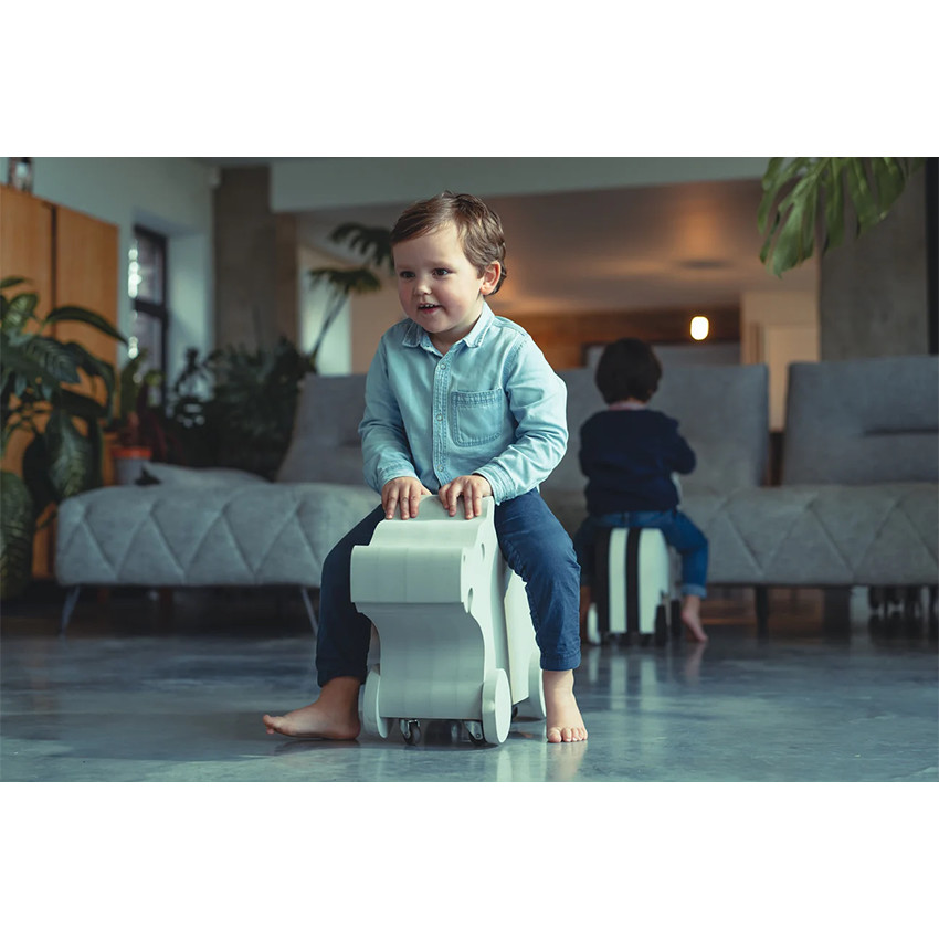 Nijlpaard in schuim met wielen 360° Koud Grijs 