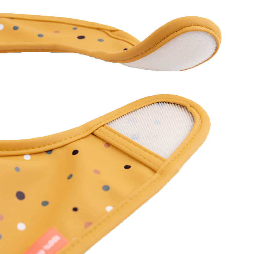 Lot de 2 bavoirs velcro - Raffi moutarde 