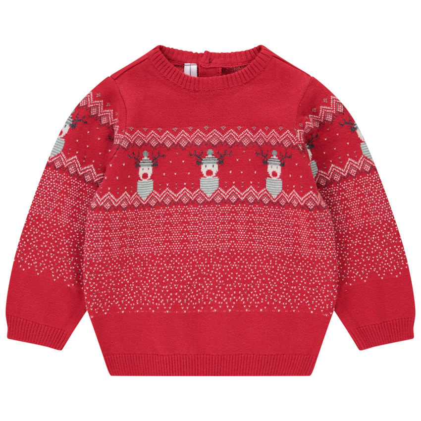 Pull doublé velours avec motif reine de Noël pour bébé garçon 