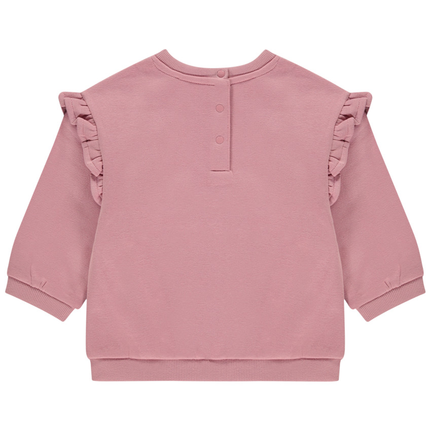 Sweatshirt met lange mouwen in fleece met geborduurd patch voor baby meisje 