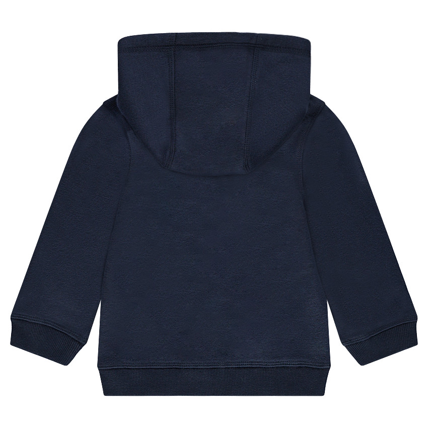 Gilet à capuche en molleton avec inscription en bouclette 