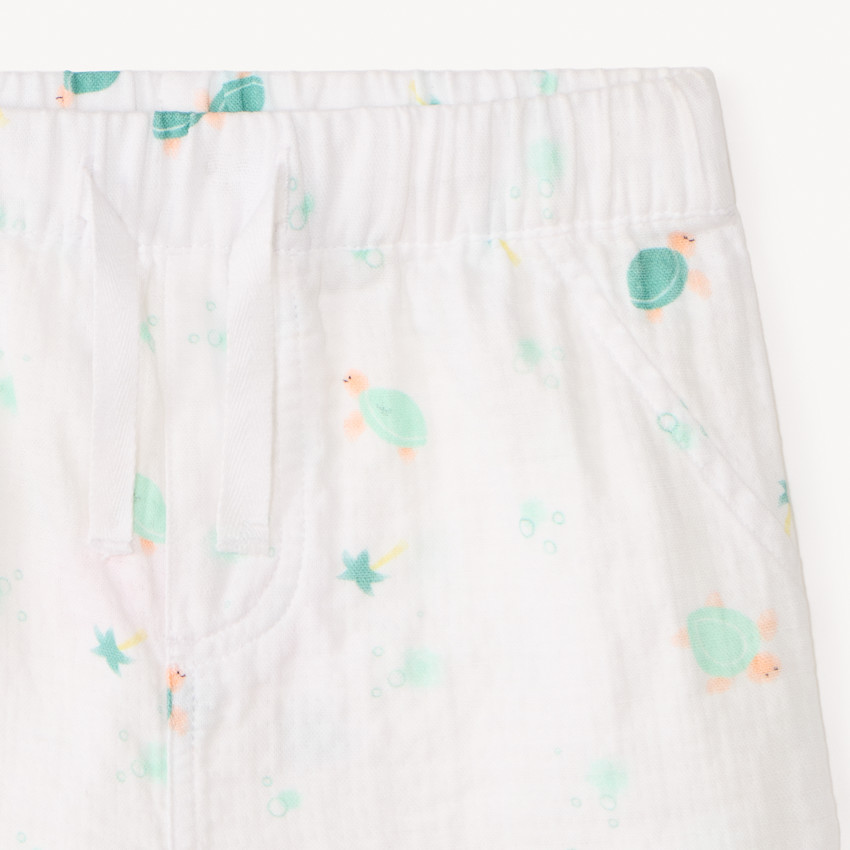 Ensemble 2 pièces chemise + short imprimé tortues pour bébé garçon 