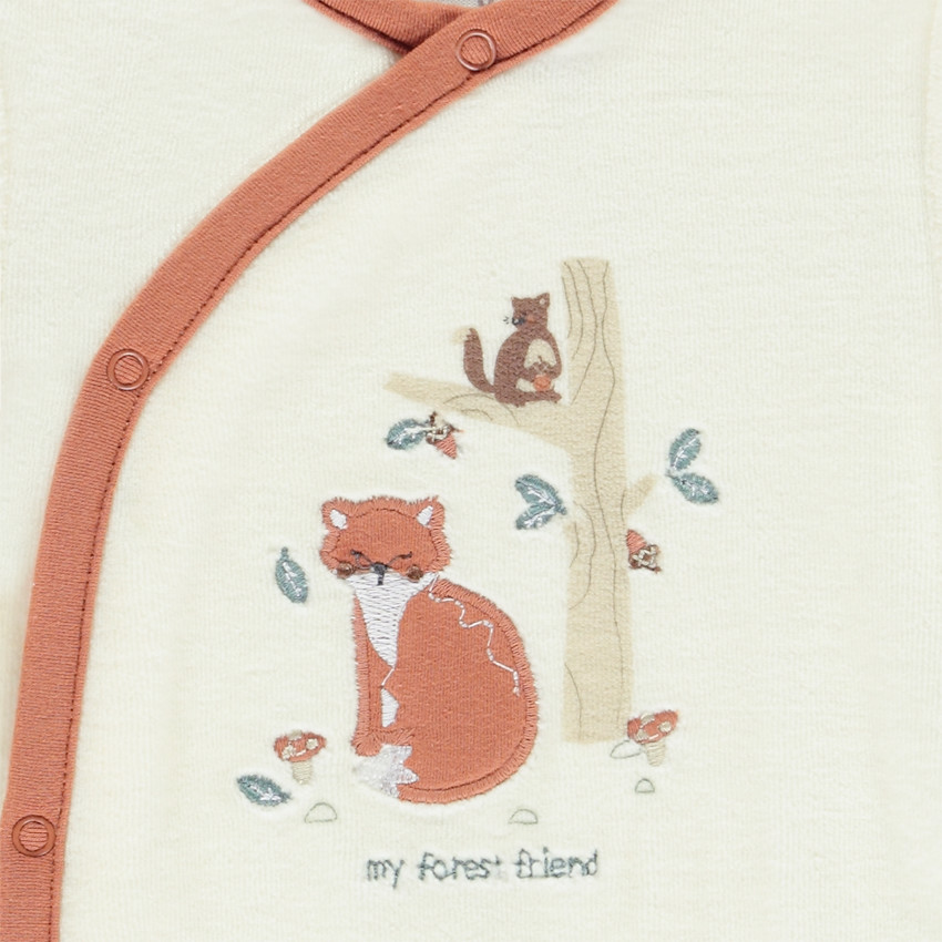 Dors-bien en velours + doudou renard assorti avec ouvertures différentes selon l'âge 