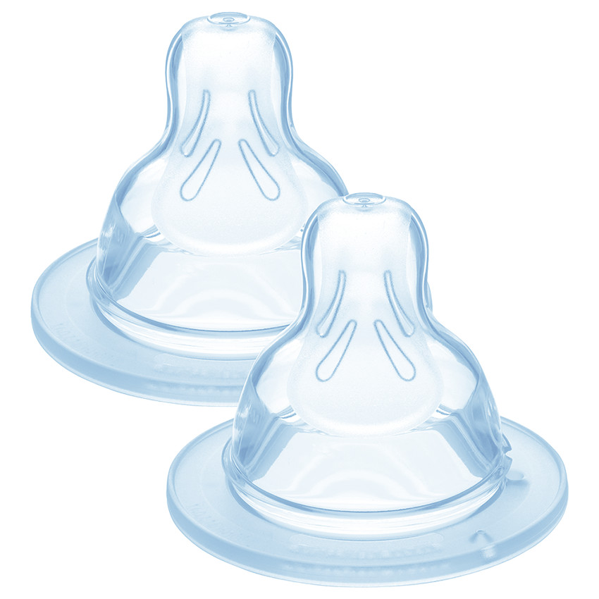 Lot de 2 tétines en silicone - Débit 2 moyen 