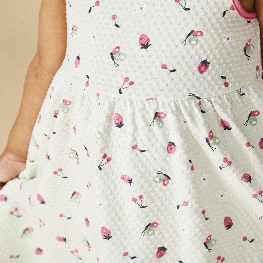 Jurk met fantasieprint in cloqué jersey voor babymeisje 