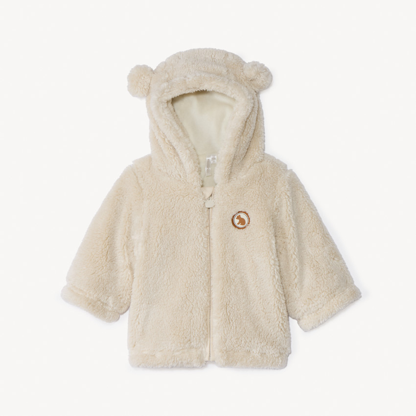 Gilet ludique ourson sherpa doublé velours pour bébé 