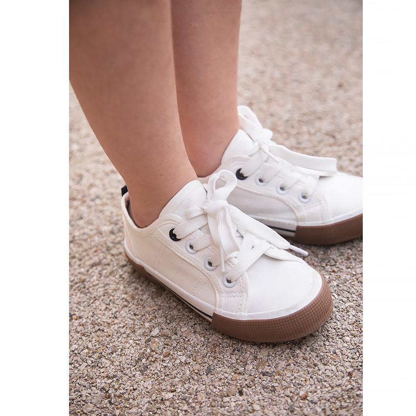 Baskets basses en toile à lacets pour garçon 