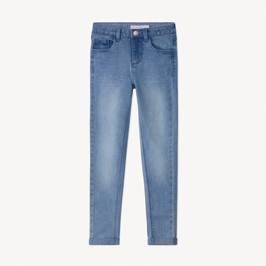 Skinny jeans in effen blauw voor meisjes 