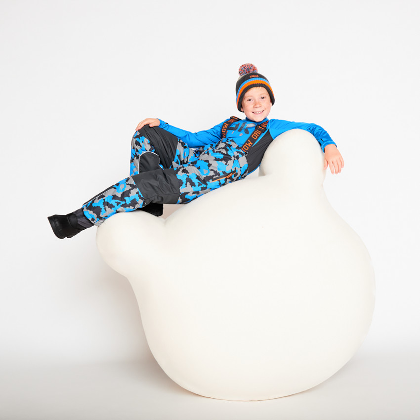 Skibroek met camouflageprint en afneembare bretellen voor jongens 