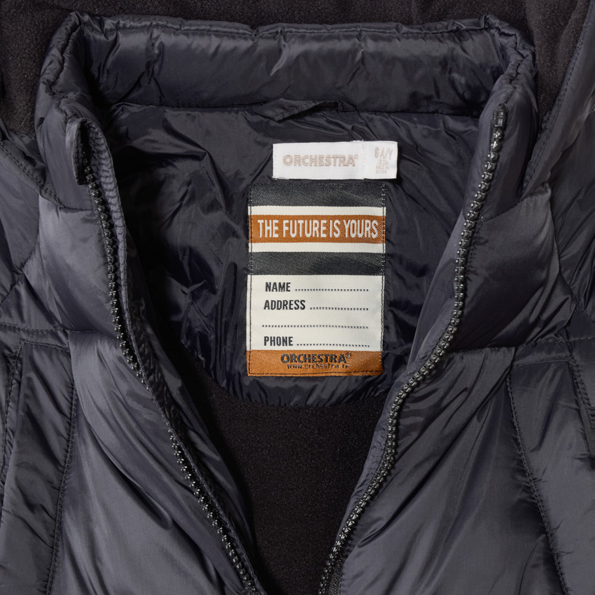 Donsjas met microfleece en kap voor jongen 