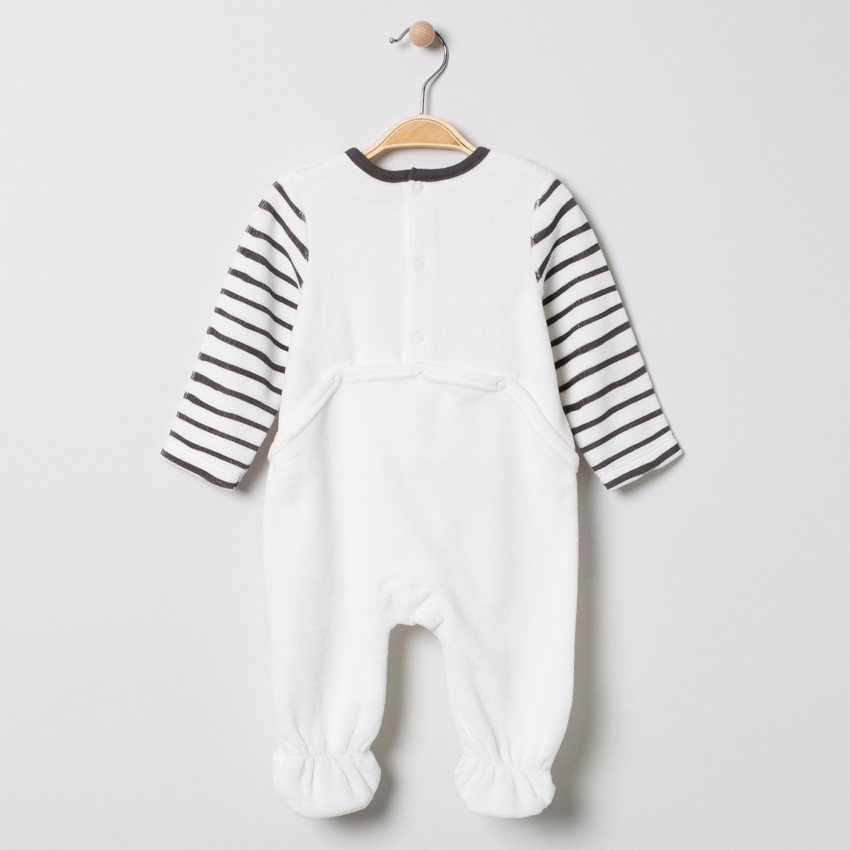 Dors-bien en velours motif tigre avec oreilles 