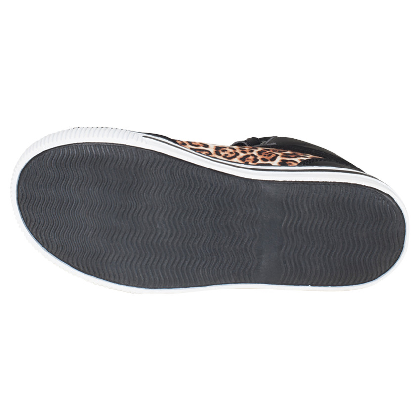 US Marshall Sneakers hoge zwarte en luipaard met elastische veters 36 tot 38 