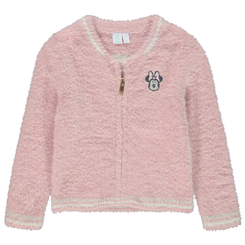 Gilet esprit teddy en tricot pelucheux Minnie Disney pour bébé fille 