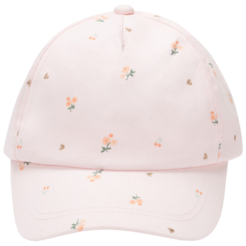 Casquette imprimé fleurs/cœurs pour bébé fille 