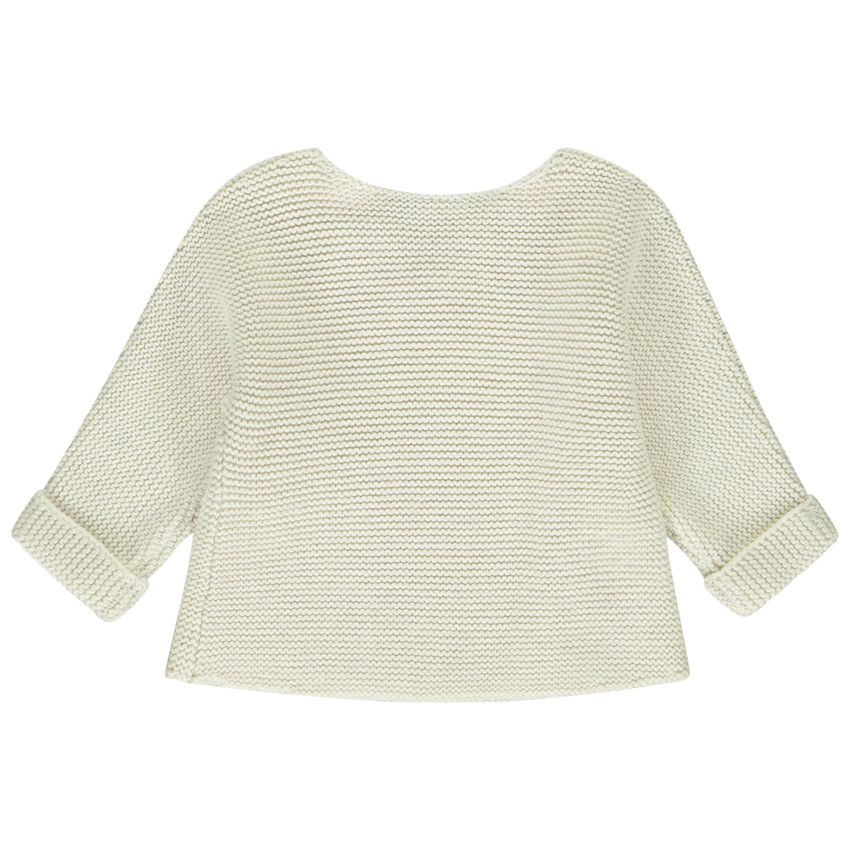 Gilet cache effet cœur uni en tricot pour bébé  