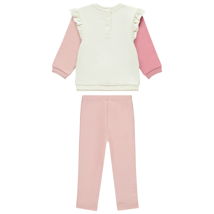 Ensemble jogging molleton effet color block pour bébé fille 
