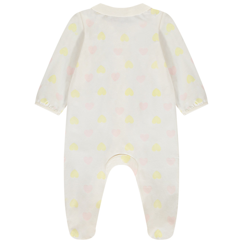 Dors-bien imprimé cœurs à col claudine pour bébé fille 