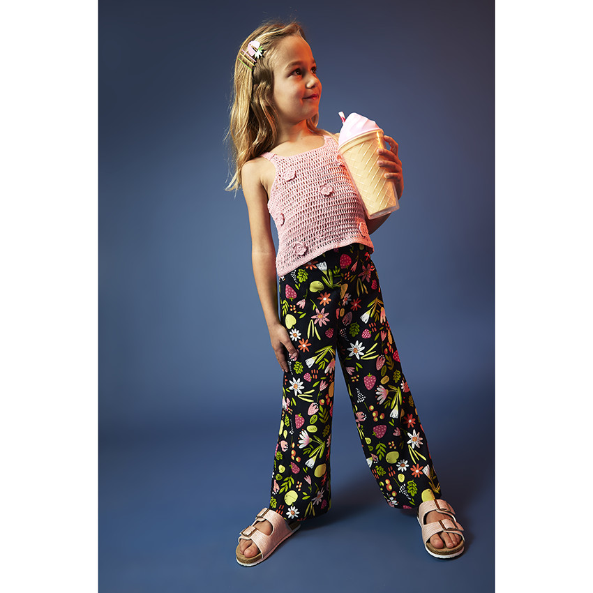 Débardeur avec fleurs en crochet pour fille 