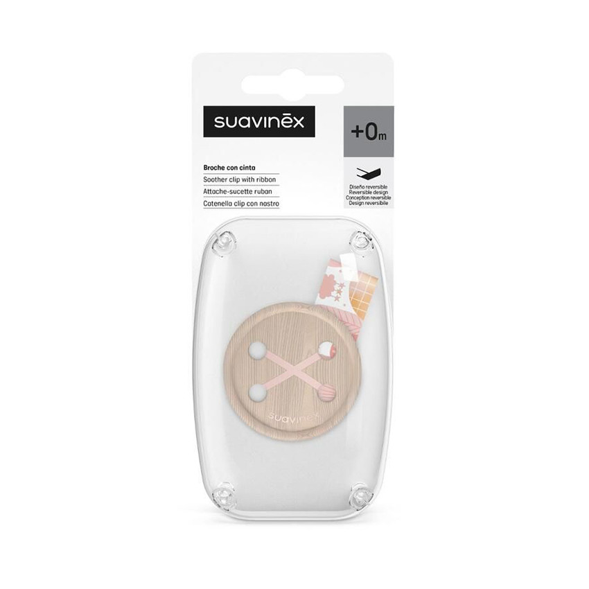 Attache-sucette ruban Dreams rose 