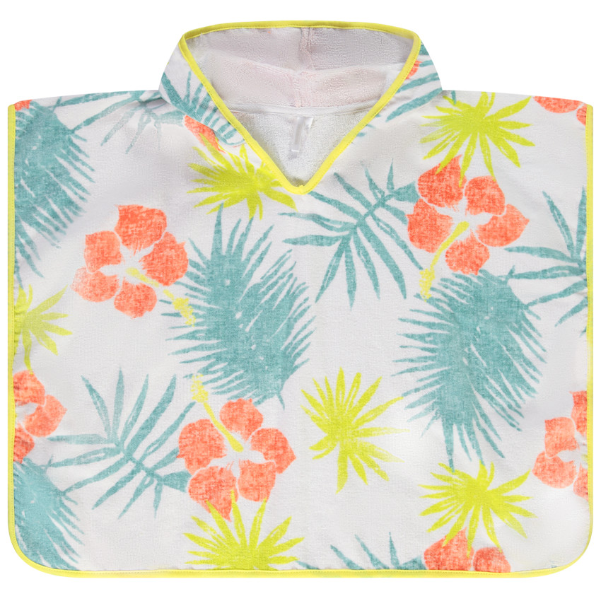 Cape de bain en éponge imprimé exotique pour enfant 