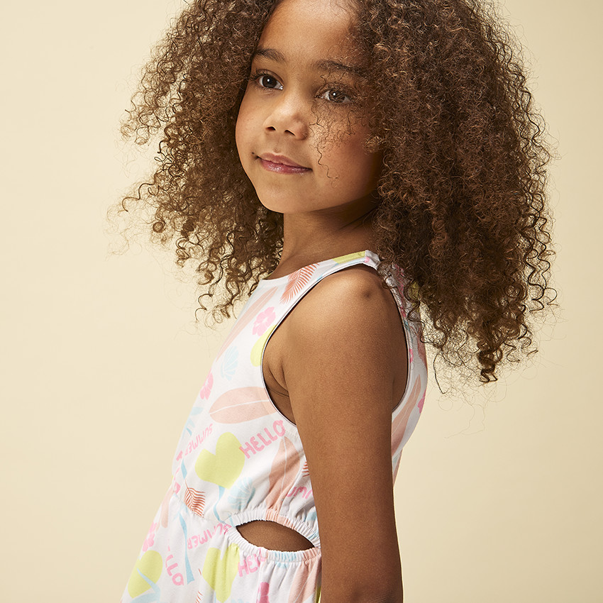 Mouwloze jurk met exotische print voor meisjes 