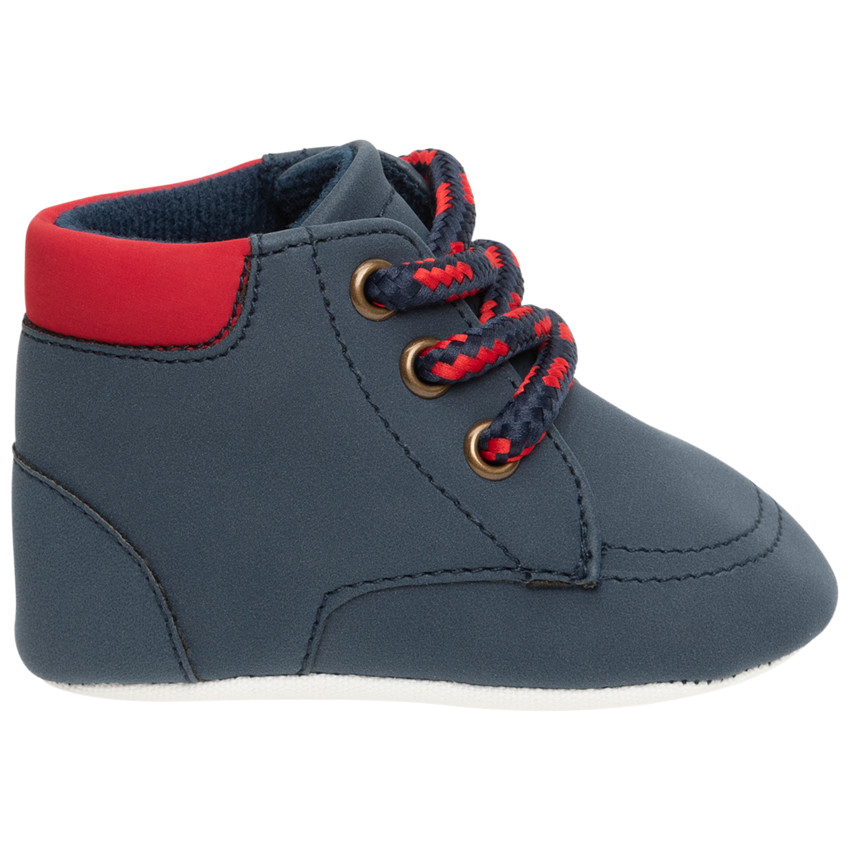 Laarsjes blauw voor jongens met veters 