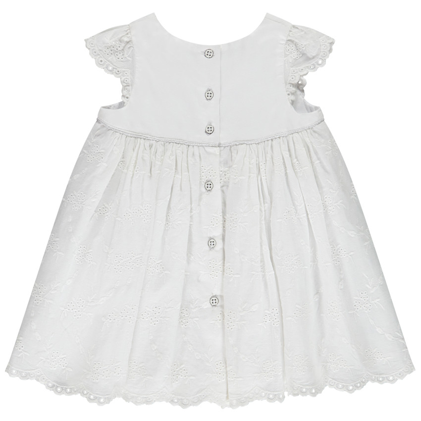Robe de cérémonie en broderie anglaise pour bébé fille 