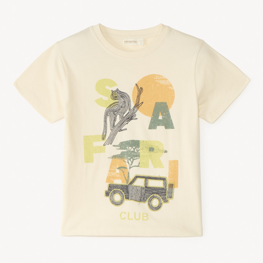T-shirt manches courtes motifs safari garçon 