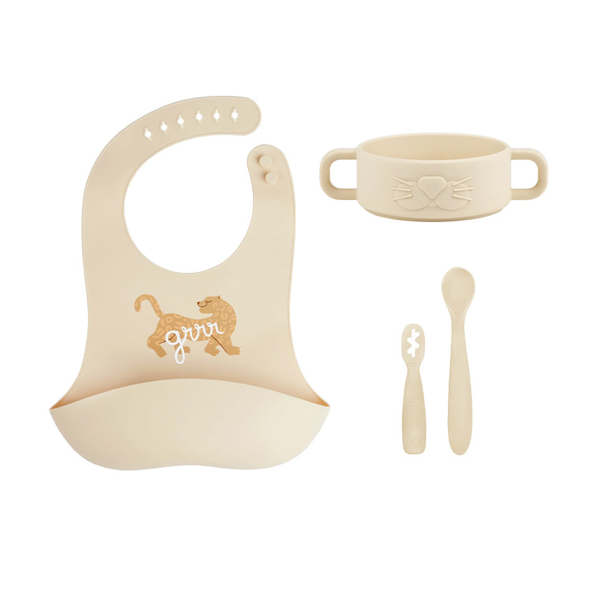 Vaisselle infantile + bavoir Mini Roar 4M+ 