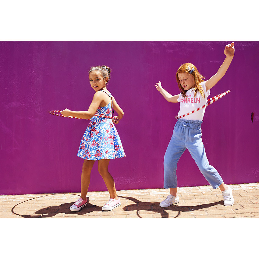 Robe patineuse imprimé fleuri pour fille 