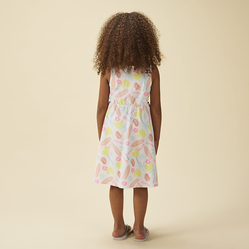 Mouwloze jurk met exotische print voor meisjes 