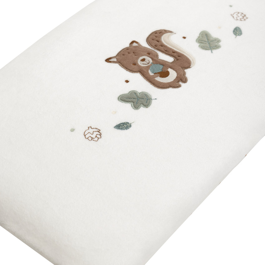 Tour de lit 3 pans double face en velours Roi des Forêts écru 