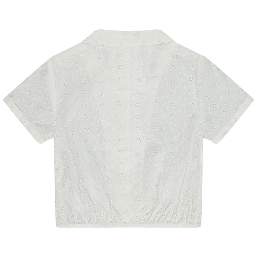 Blouse met korte mouwen in Engels borduursel voor meisjes 