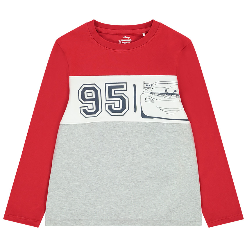 T-shirt manches longues en jersey effet color block print Cars Disney pour garçon 
