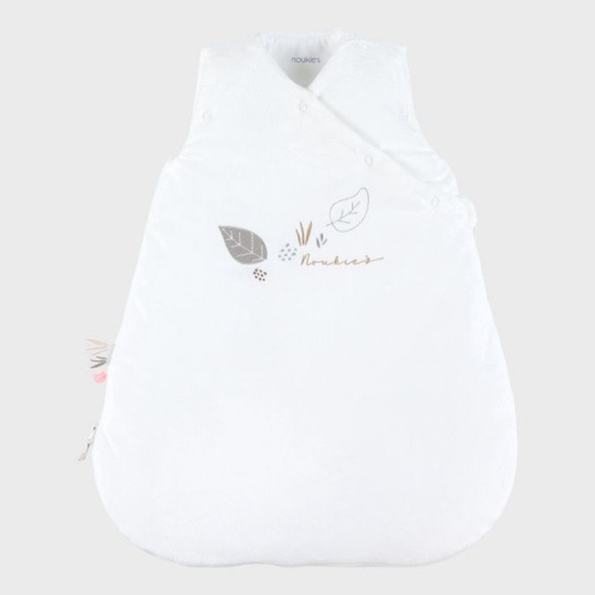 Gigoteuse veloudoux 50cm sans manches Brodée Ecru 