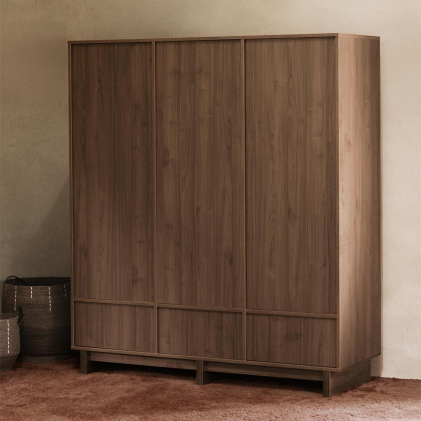 Armoire XL 3 portes Kyo Walnut 