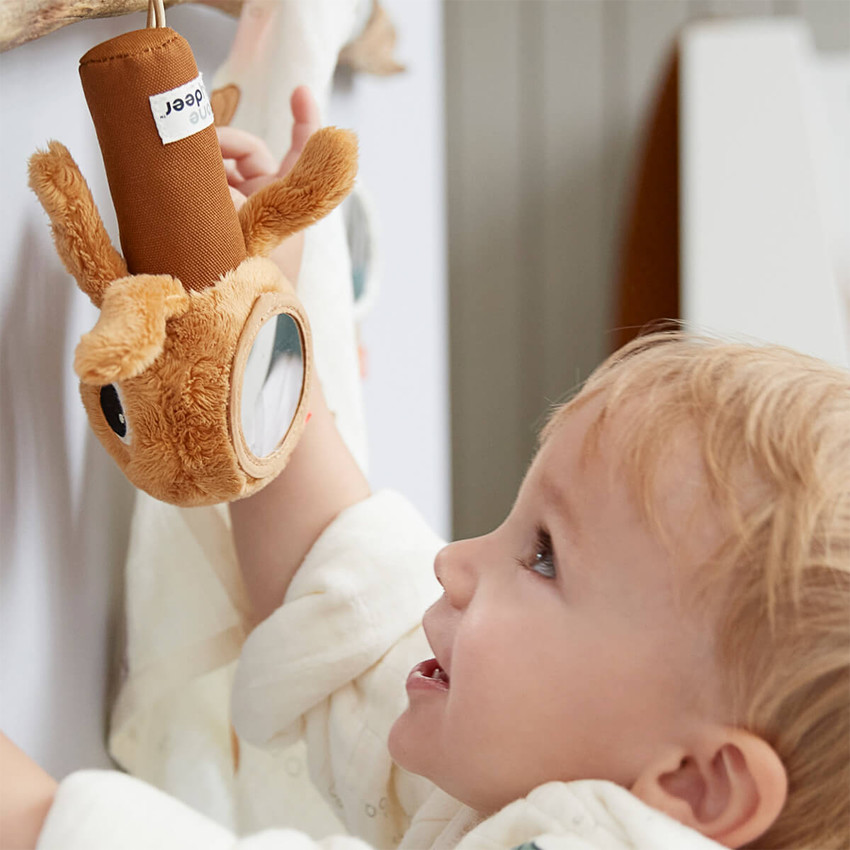Hochet d'éveil avec miroir - Jelly rose 