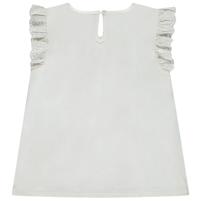 Korte mouwen T-shirt met Engels borduursel voor meisjes 