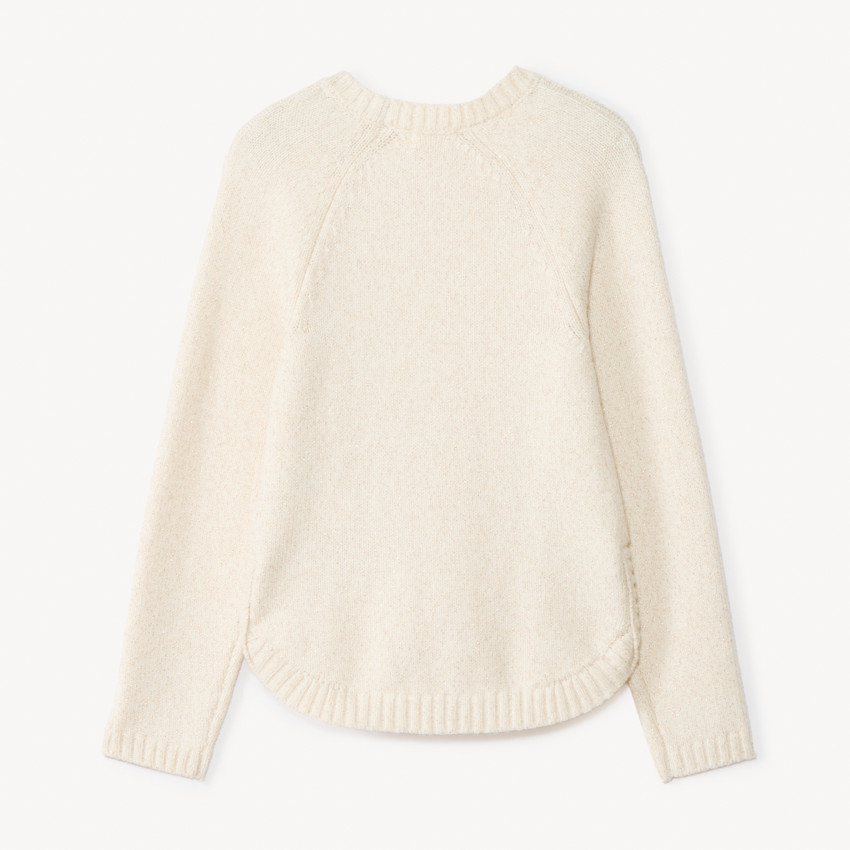 Pull uni en tricot torsadé scintillant pour fille 