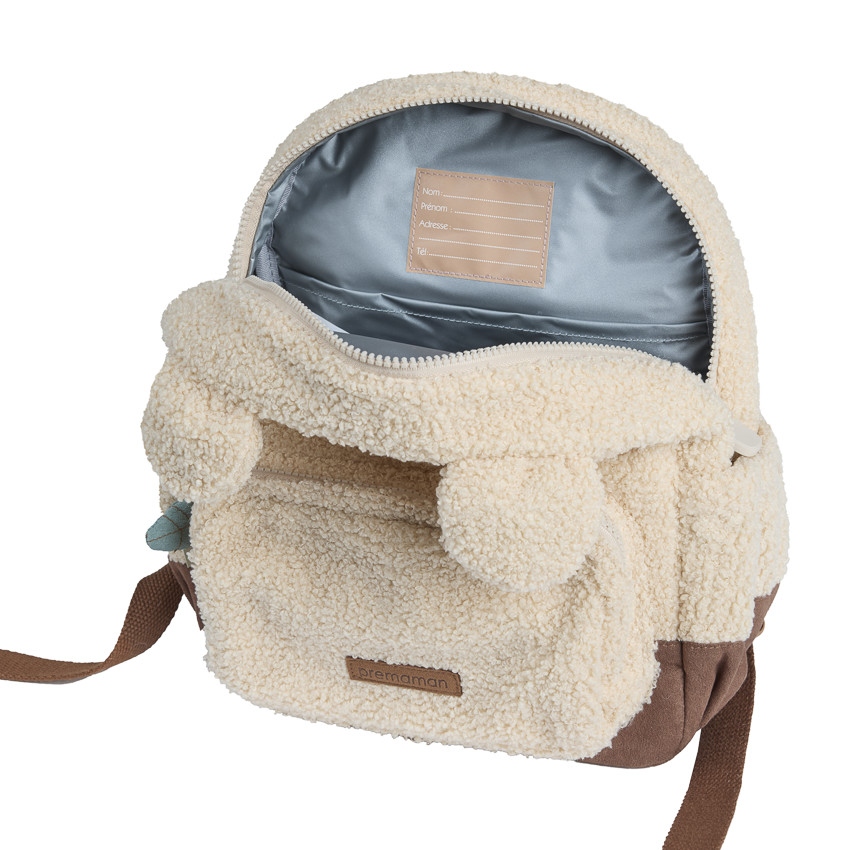 Isotherme rugzak met sherpa-lusjes effect Roi des Forêts beige 