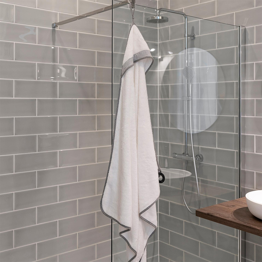 Badcape XL met bijtring Dry'n Play White 