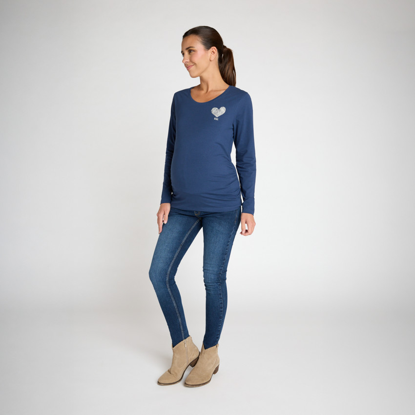 T-shirt met lange mouwen voor zwangerschap met hartprint 