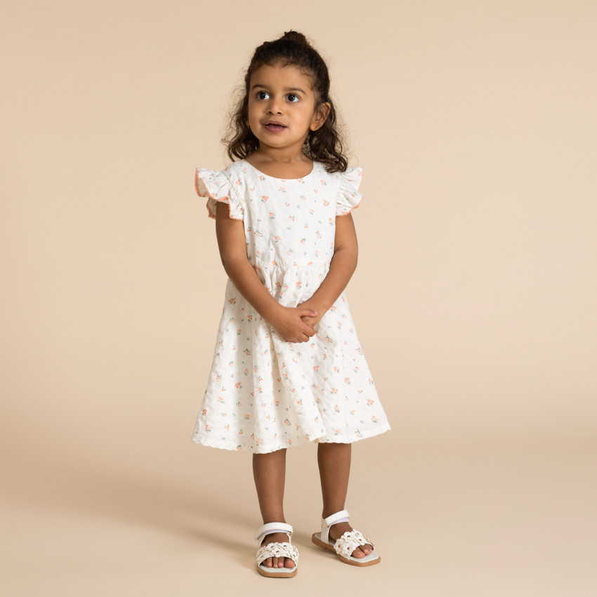 Jurk met korte mouwen met bloemen voor meisjes 