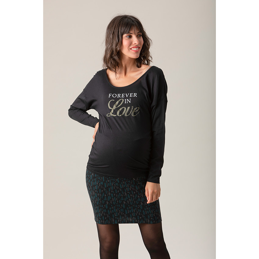Zwangerschap T-shirt met lange mouwen en print 