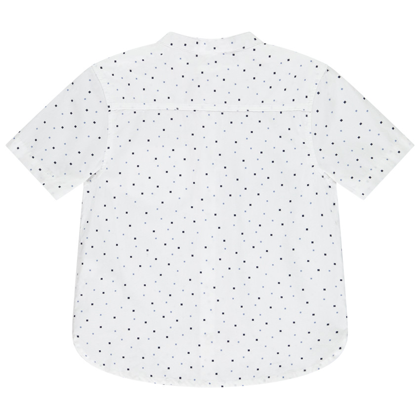 Korte mouwen hemd met vierkantjes en zakdoek voor jongen 