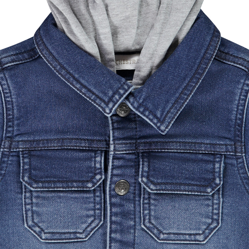 Veste bi-matière à capuche pour bébé garçon 