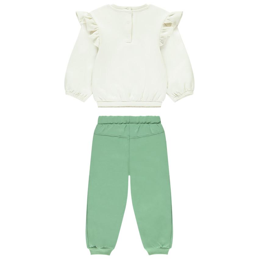 Joggingensemble met geborduurd sweatshirt voor baby meisje 