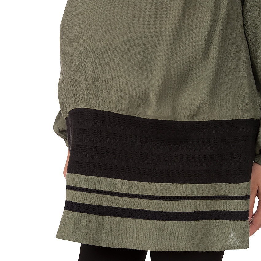 Blouse de grossesse avec épaules ouvertes et bandes ajourées 