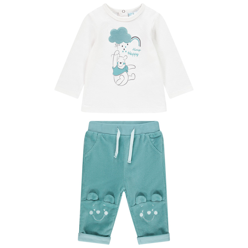 Ensemble bi-matière motif Winnie l'Ourson Disney pour bébé garçon 